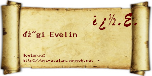 Ági Evelin névjegykártya